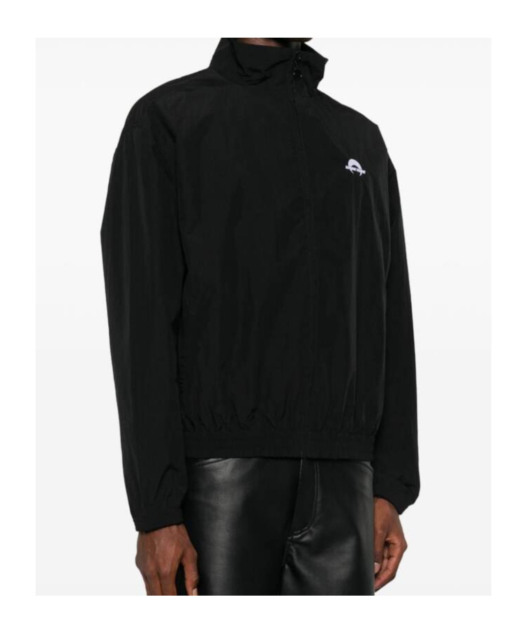 Marine Serre Moon Nylon Track Jacket In Black