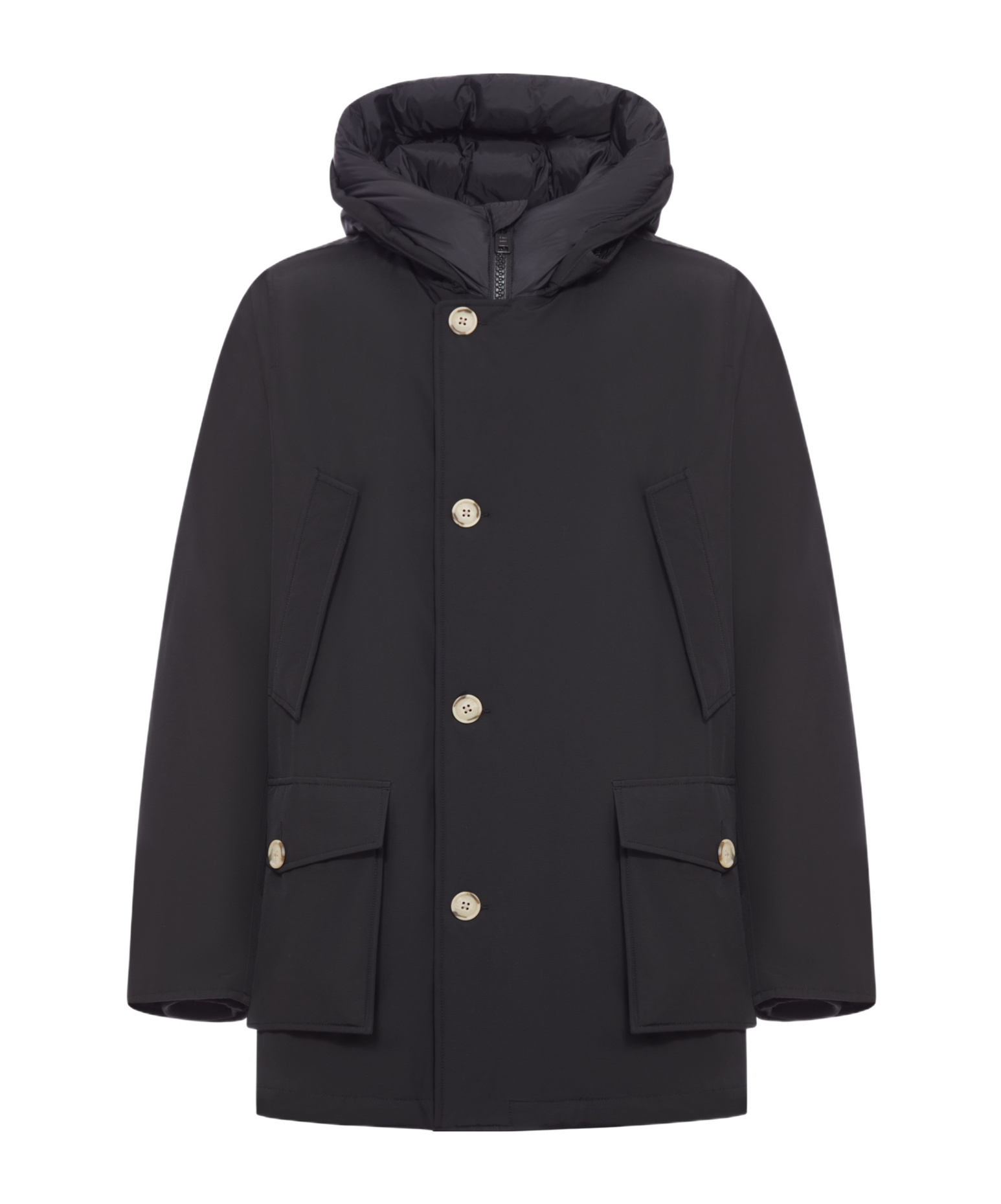 Woolrich Arctic Flap-pocket Coat In Black