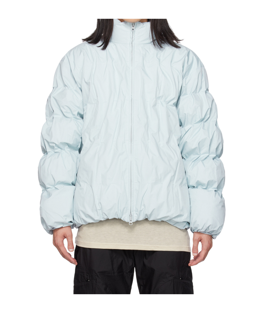 Post Archive Faction (paf) Ssense Exclusive Blue Down Jacket
