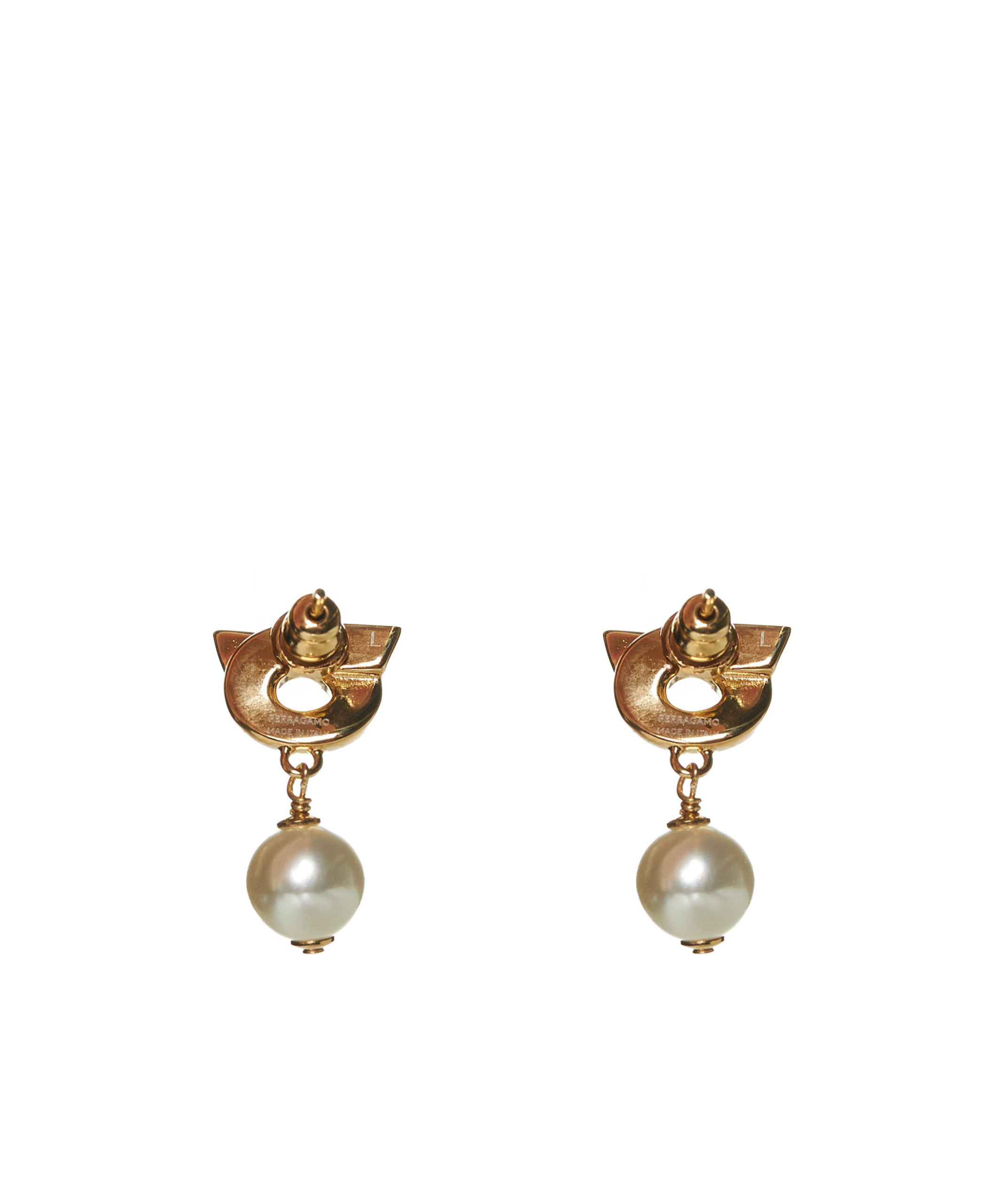 Ferragamo Women Hook Earrings With Pearls Bijoux In Gold