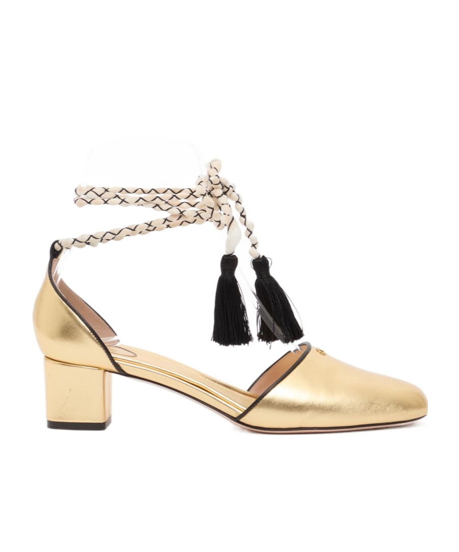Valentino Round-toed High Heels In Gold