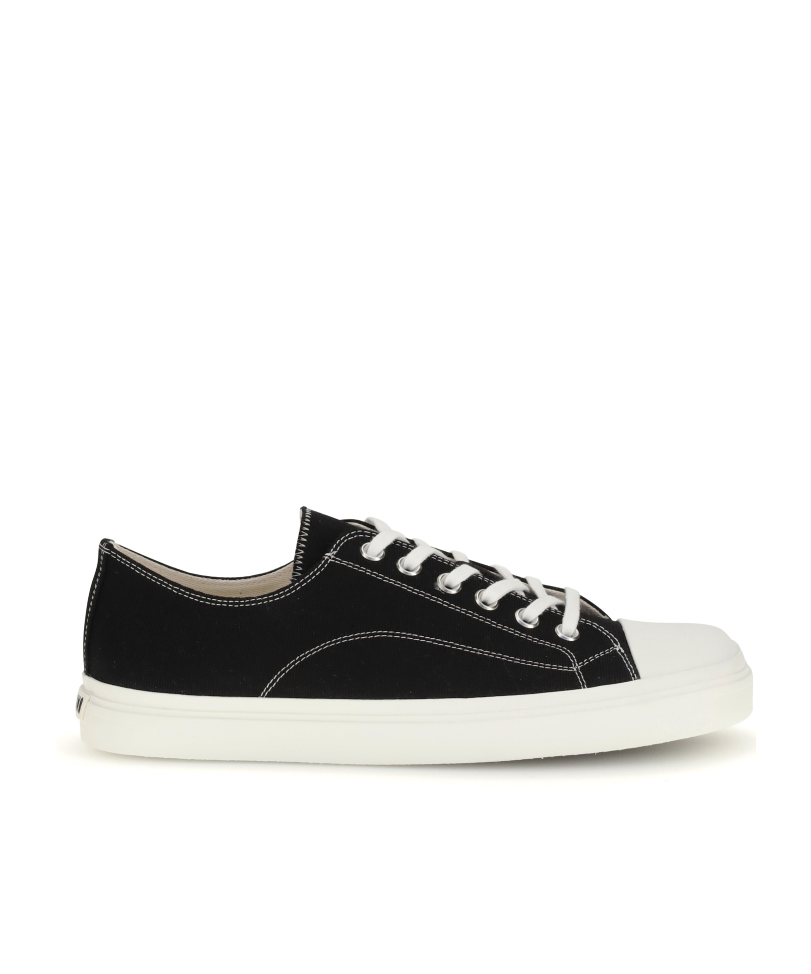Moschino Lace-up Canvas Sneakers In Black