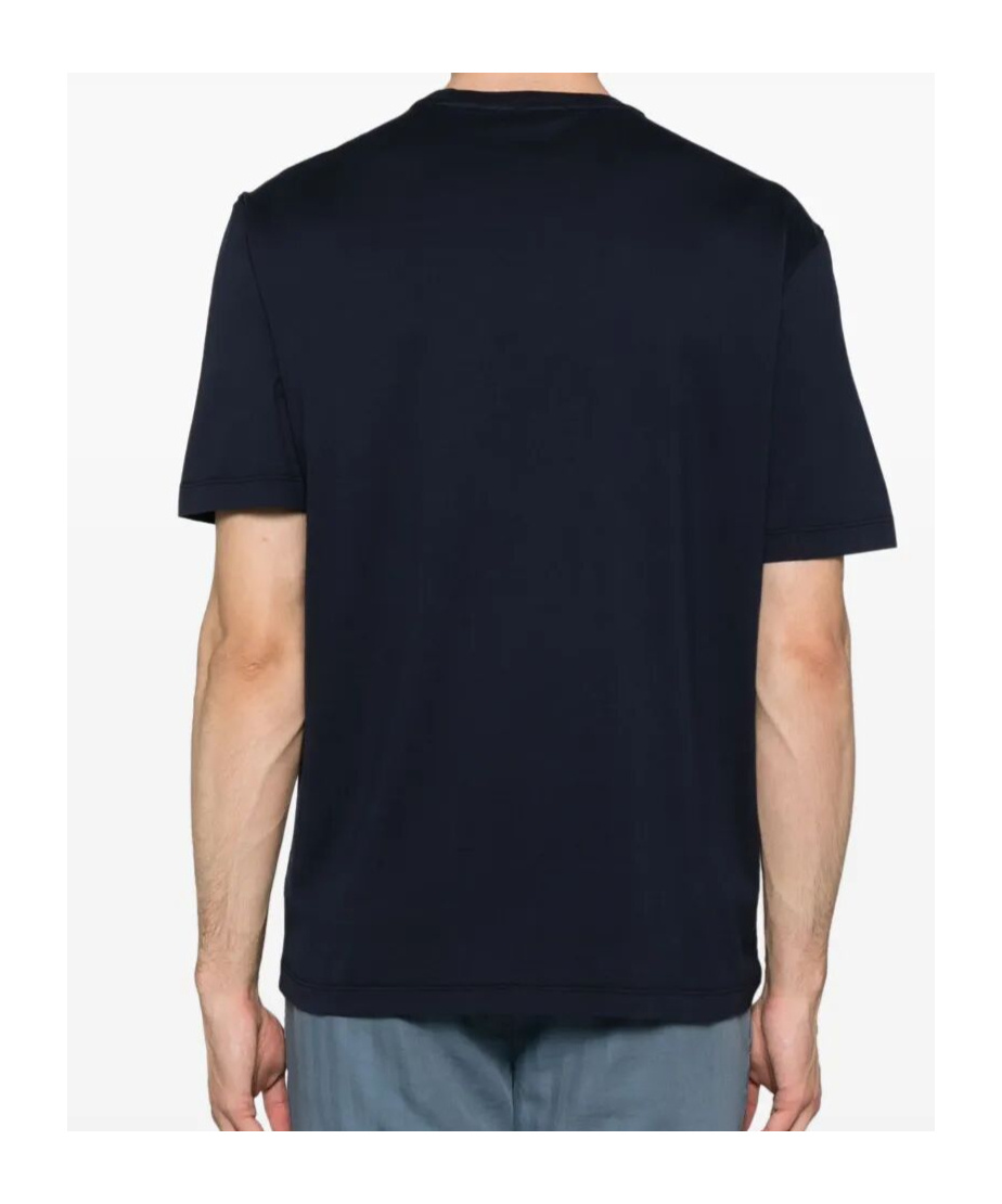 Roberto Collina Crew Neck Cotton T-shirt Clothing In Navy