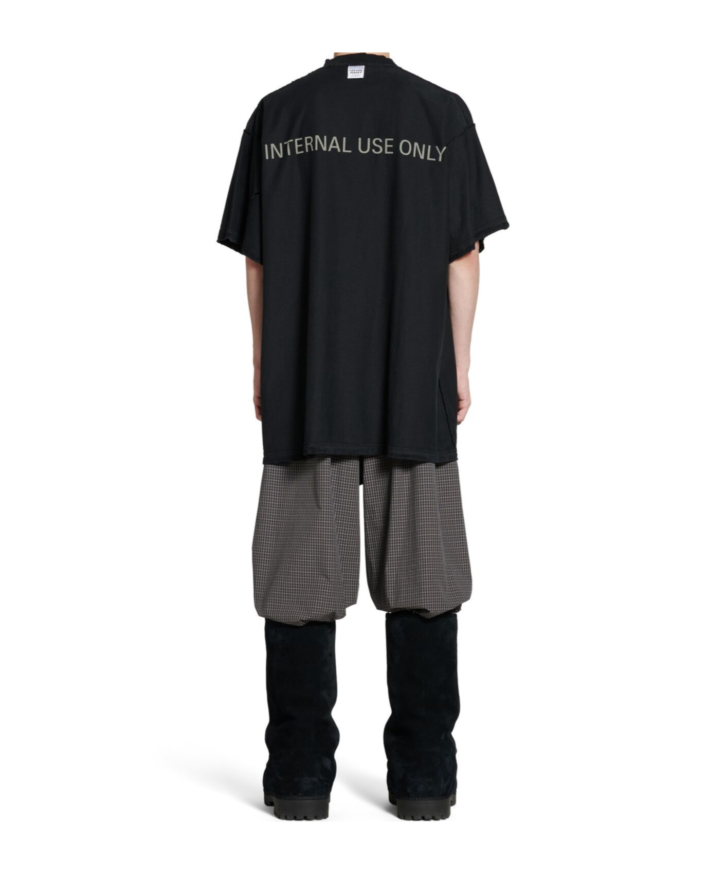 Balenciaga Internal Use Only Inside-out T-shirt In Black