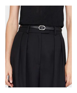 Shop Anine Bing Mini Signature Link Belt In Black