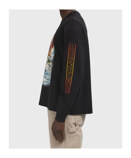 Casablanca Printed Long-sleeved T-shirt In Black