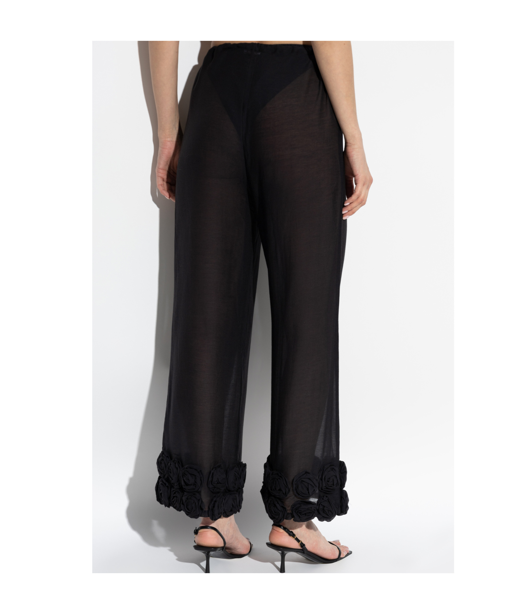 OSEREE FLORAL-APPLIQUÉ TROUSERS 