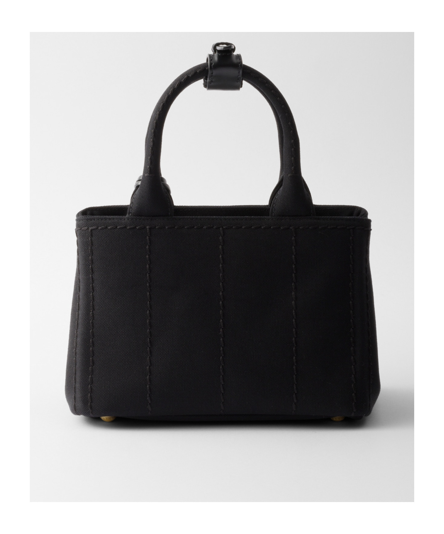 Prada Kleine Handtasche Aus Baumwoll-canvas In Black