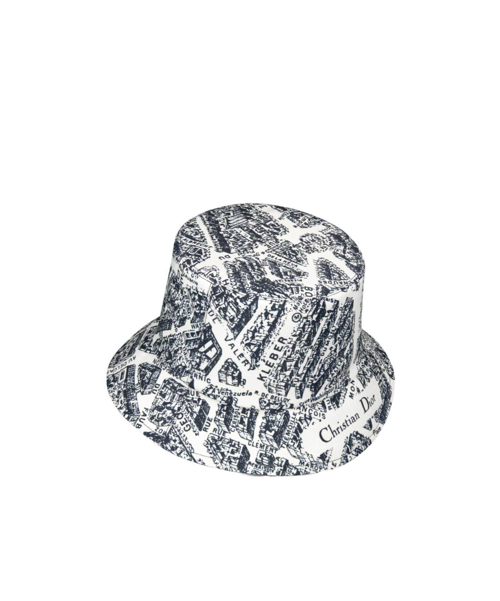 Dior Teddy-d Plan De Paris Reversible Small Brim Bucket Hat In Gray