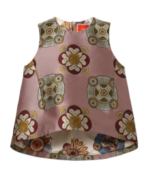 La Doublej La Scala Asymmetric Jacquard Top In Purple