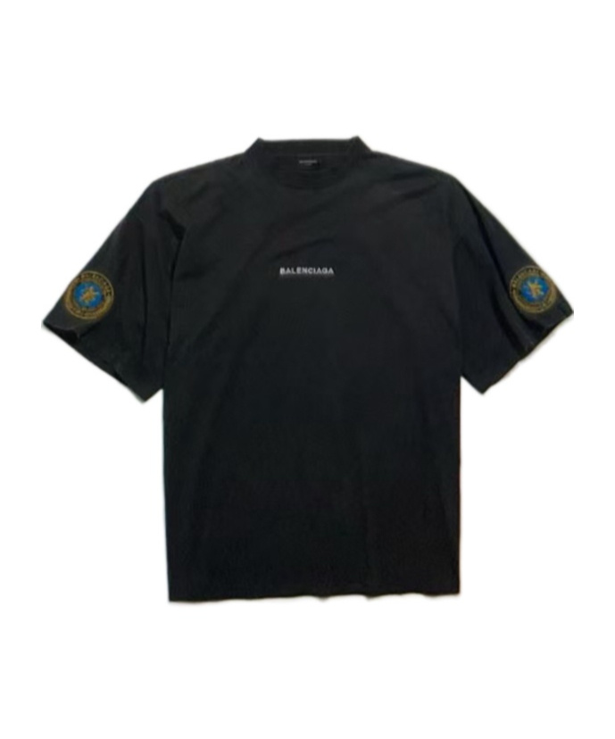 Balenciaga T-shirt Oversize In Cotone Ardesia Uomo