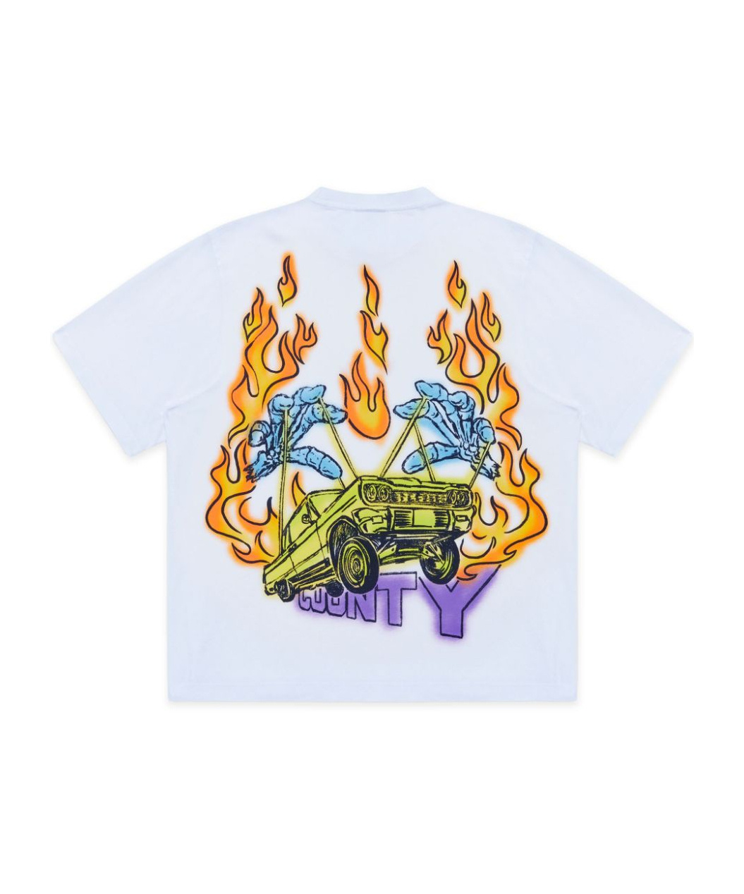 Marcelo Burlon County Of Milan County Flame T-shirt In Blue