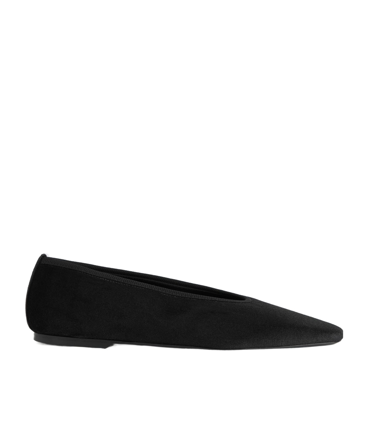 Totême Toteme Minimalist Velvet Ballerinas Shoes In Black