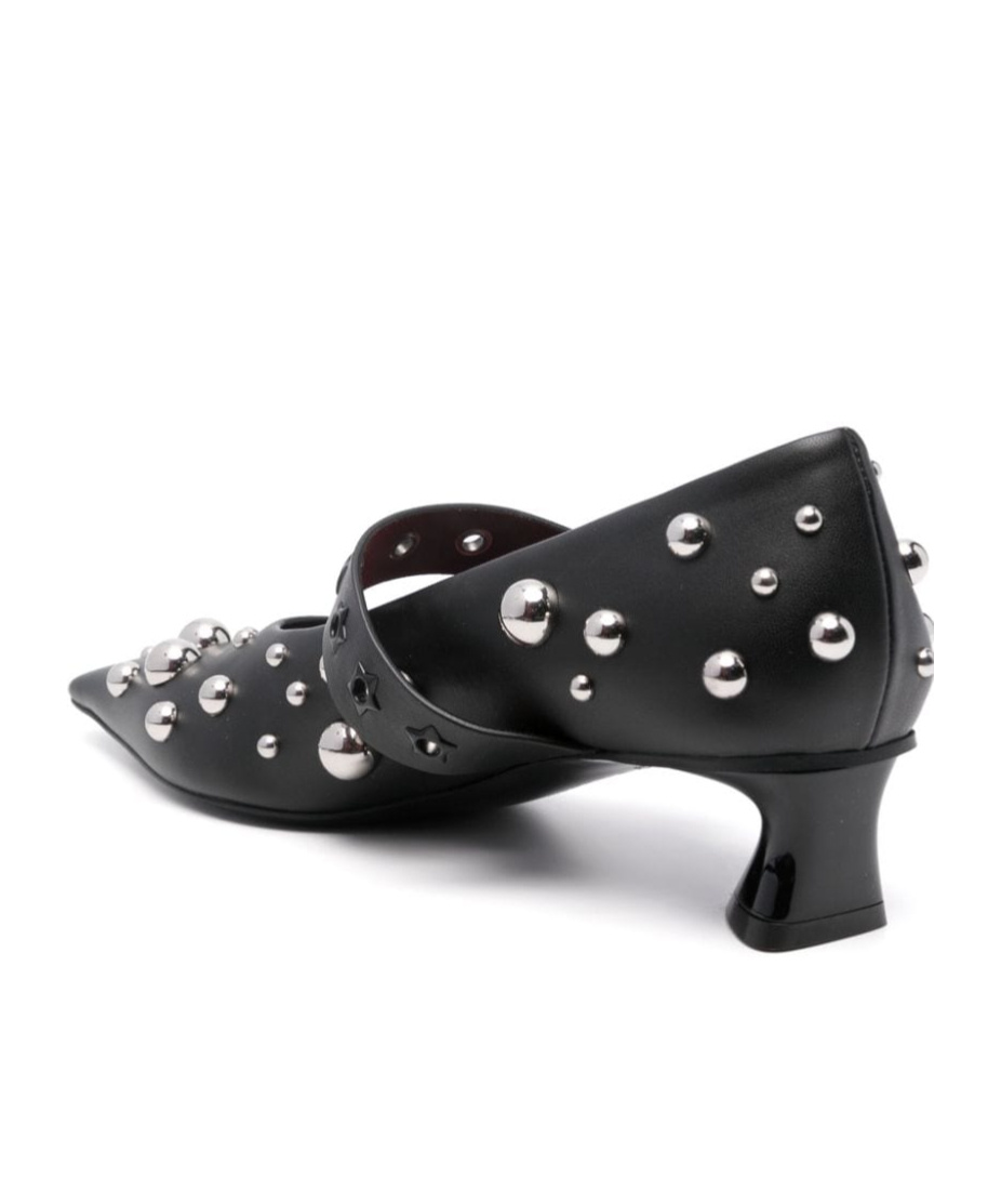 Stella Mccartney Black Elsa Studded Kitten Heels In Black