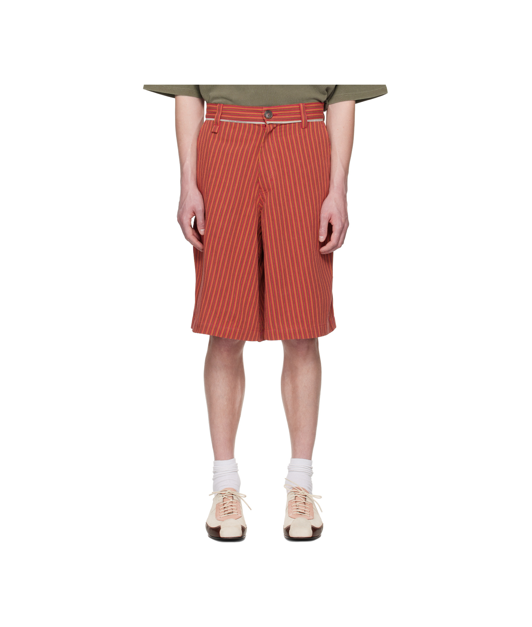 Martine Rose Red Twisted Skate Shorts In Red