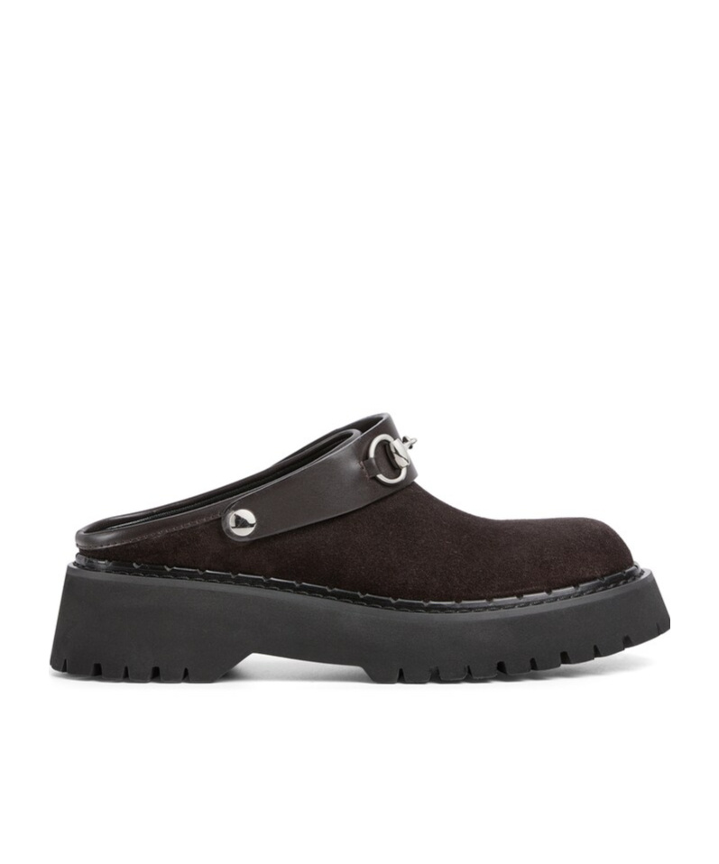 Gucci Gum Horsebit Belt Mules In Brown
