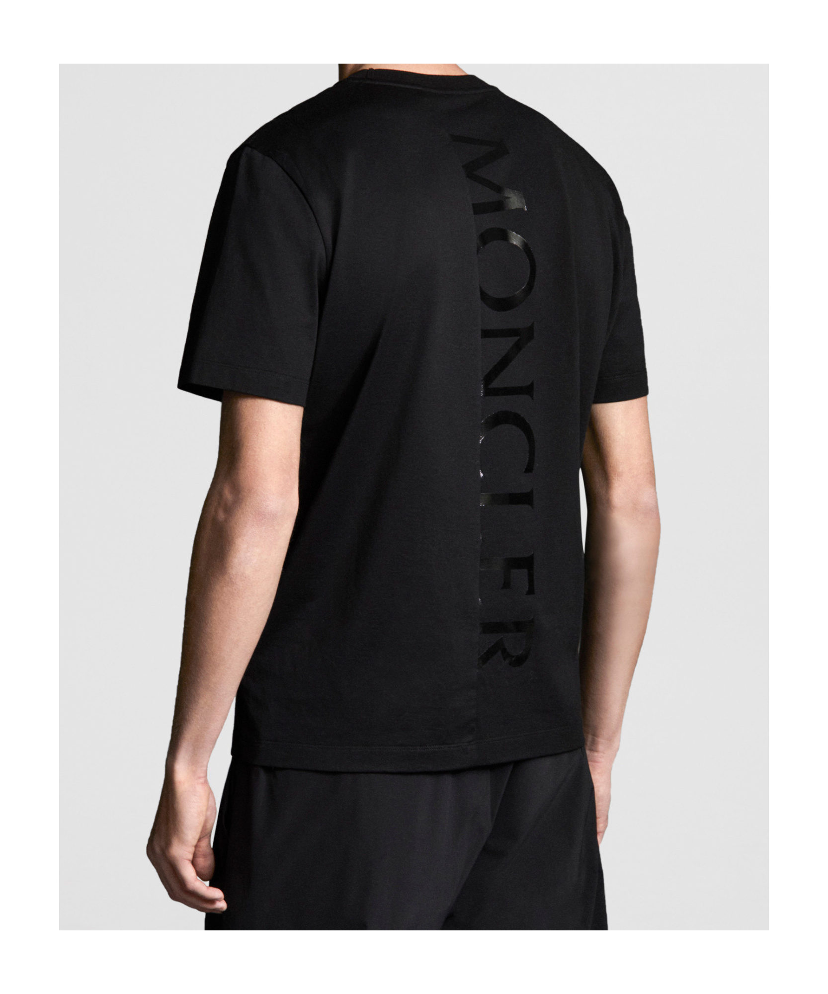 Moncler Vertical Logo T-shirt Black In Black