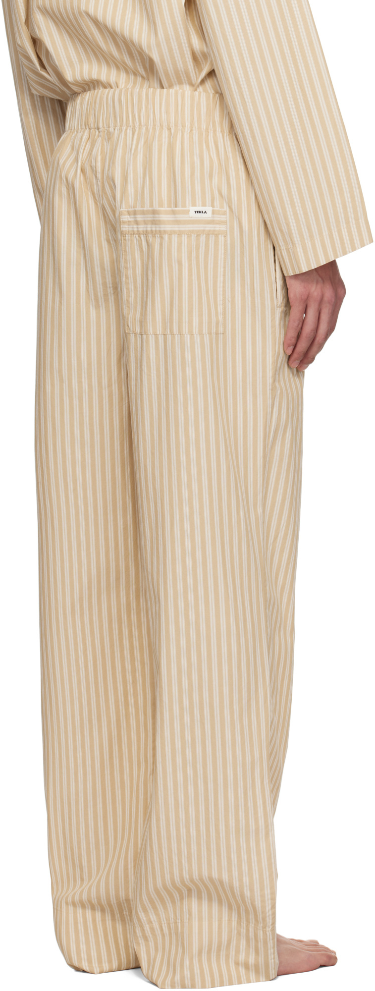 Tekla Striped Pajamas Trousers In Brown