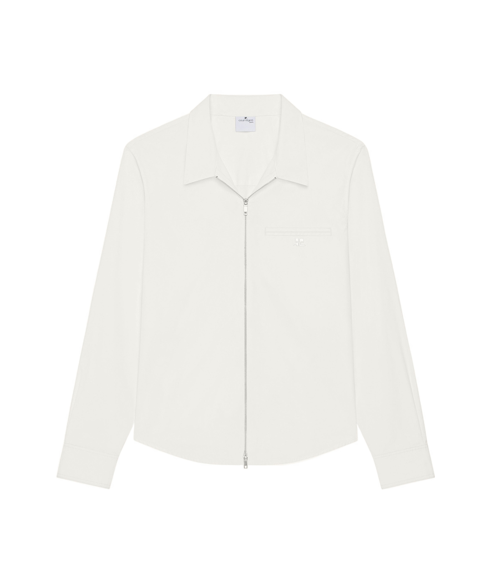 Courrèges Popeline-hemd Mit Reissverschluss In White