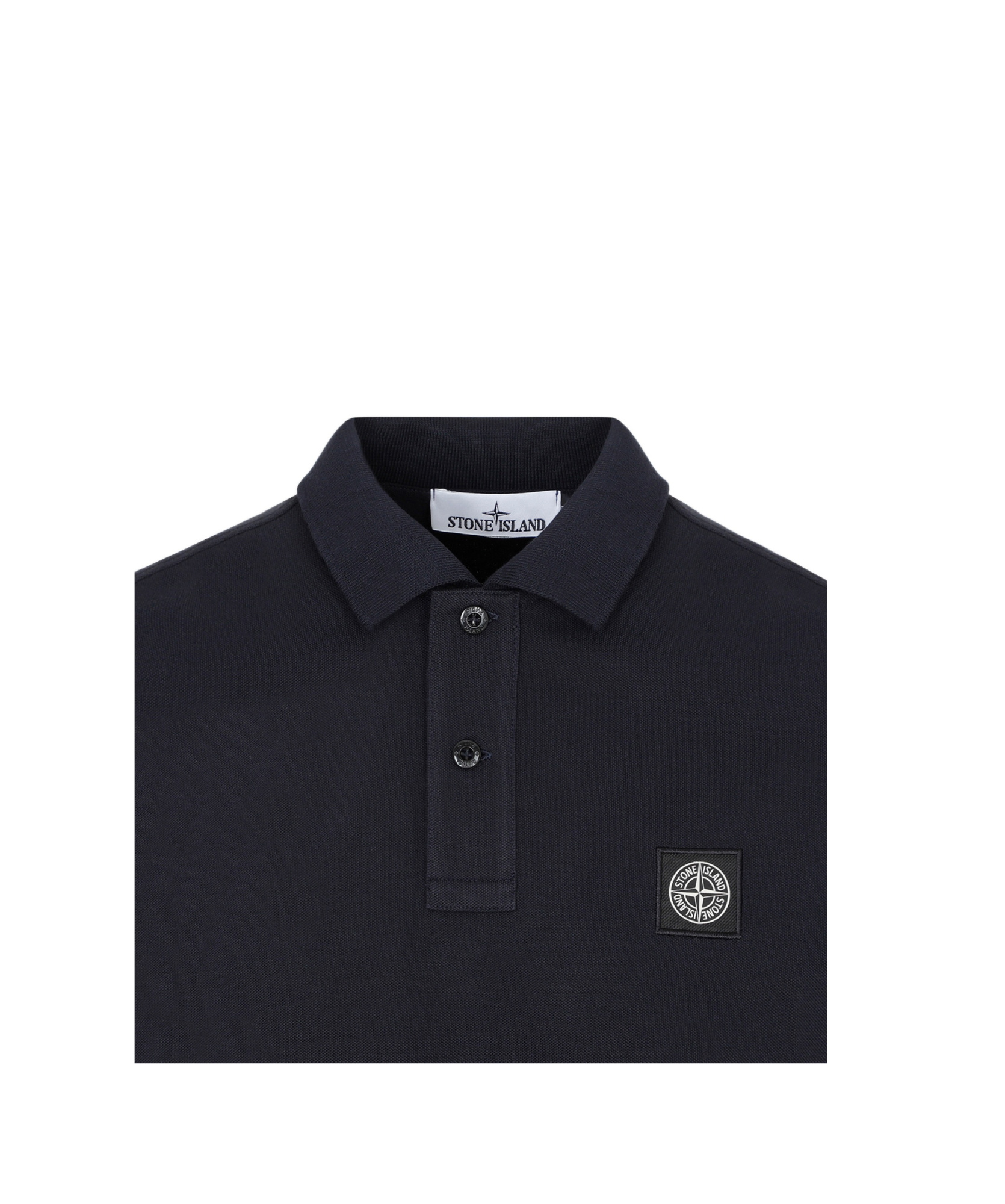 Shop Stone Island Compass Patch Short-sleeved Polo Shirt In Blue