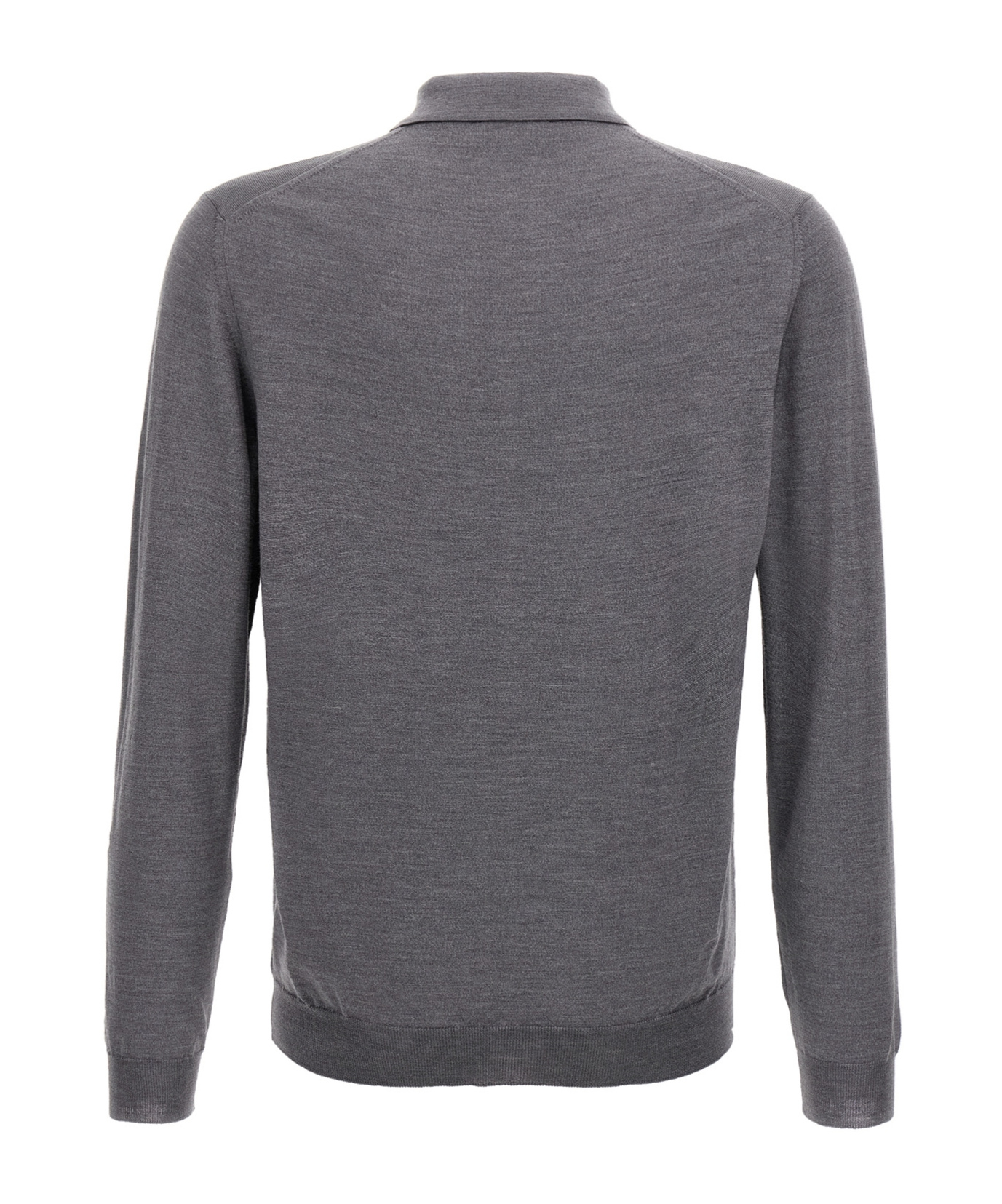 Zanone Virgin Wool Polo Shirt With Button Placket And Cuffed Sleeves