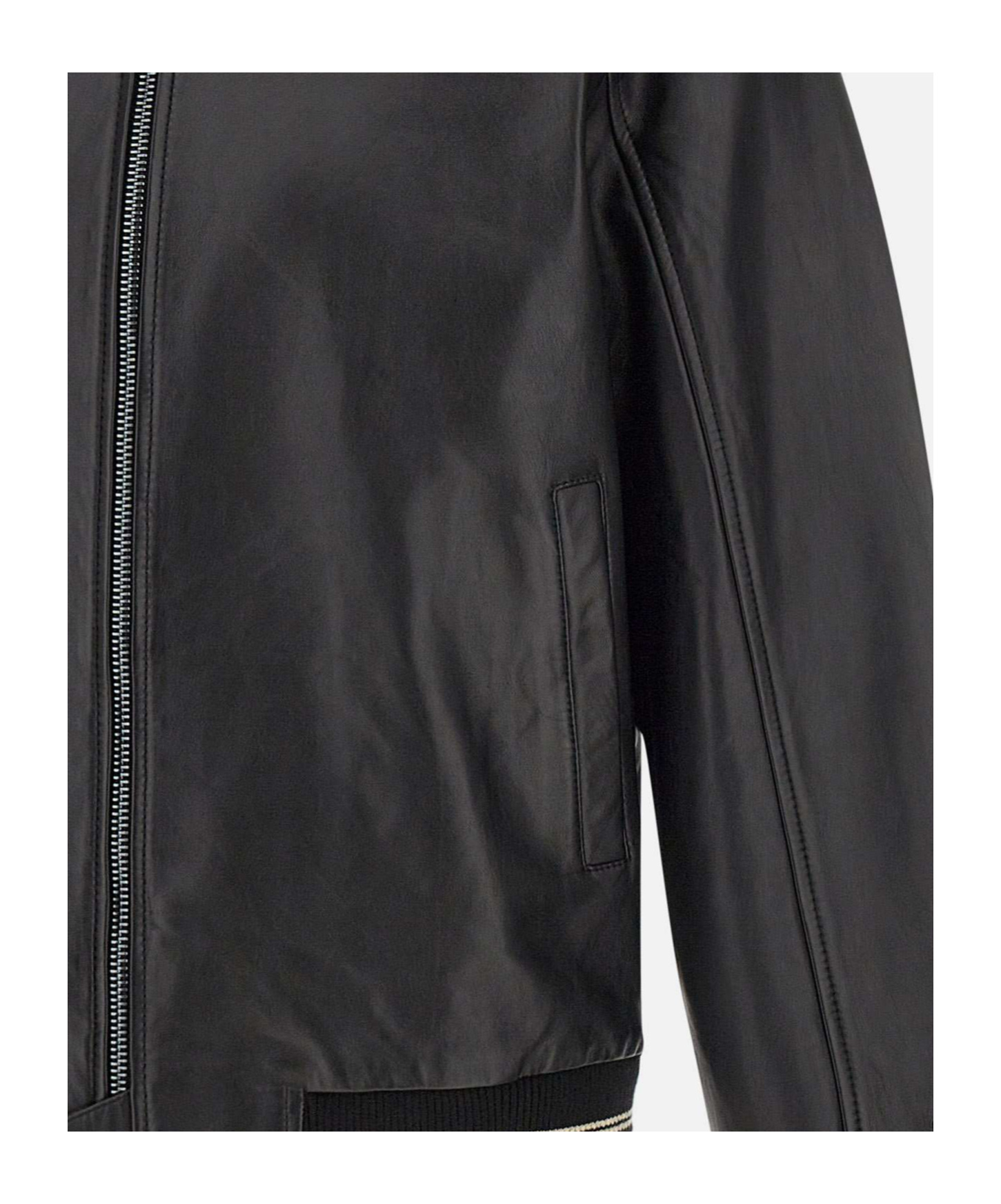 Iceberg High Neck Zipped Bomber Jacket In Black