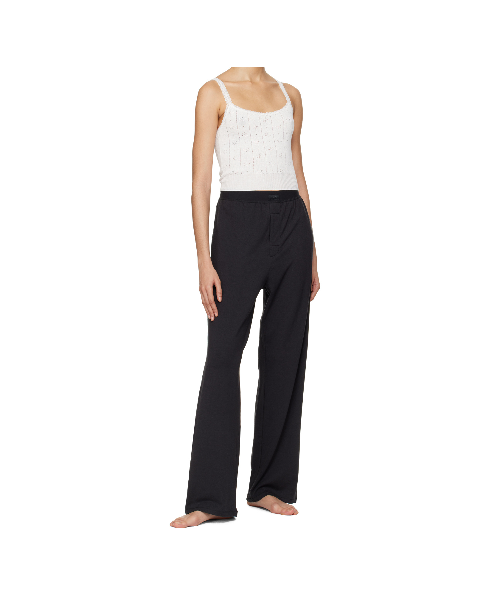 Skims White Sweater Pointelle Camisole In White