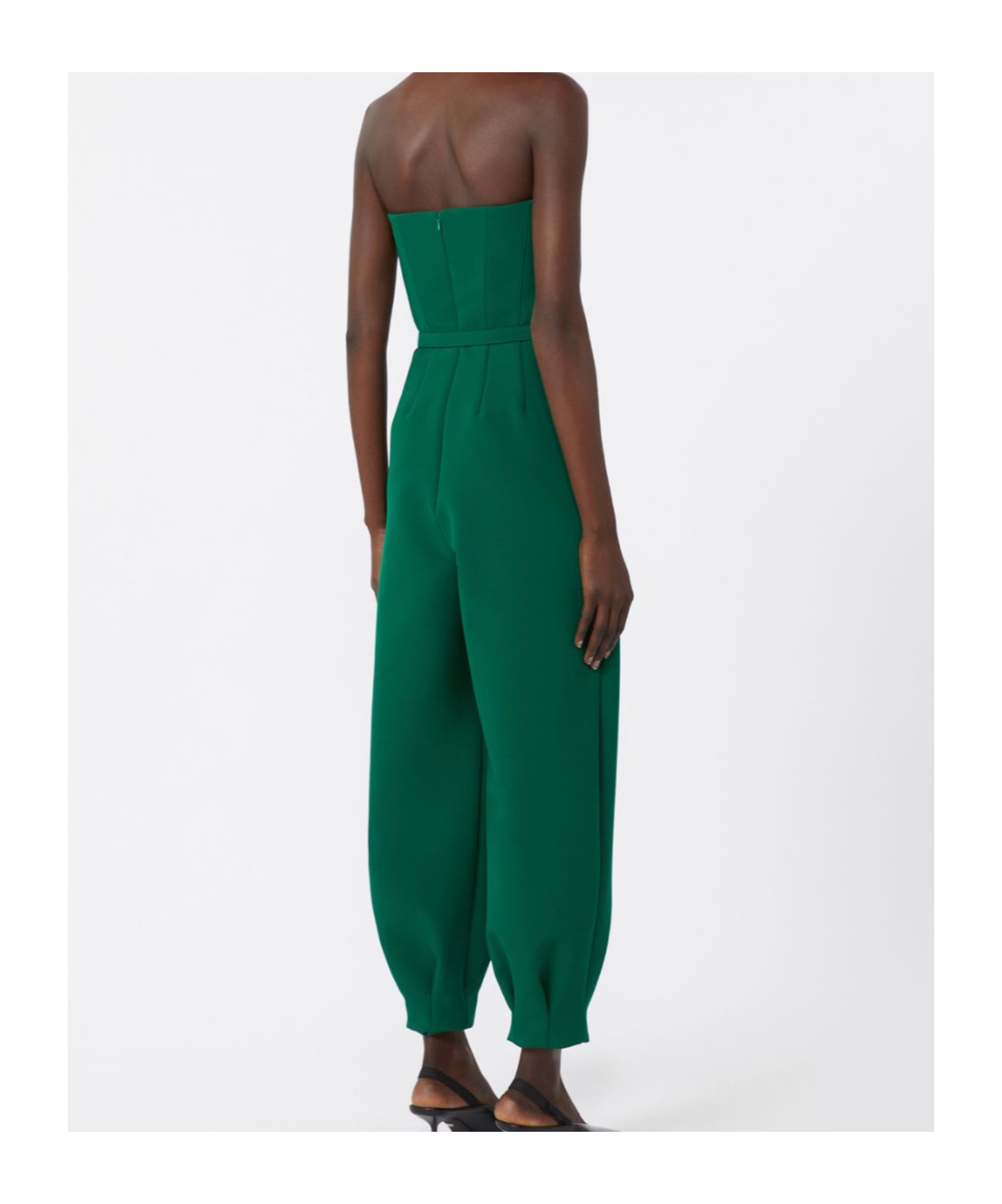 Max Mara Bonded Sable Jumpsuit In Green