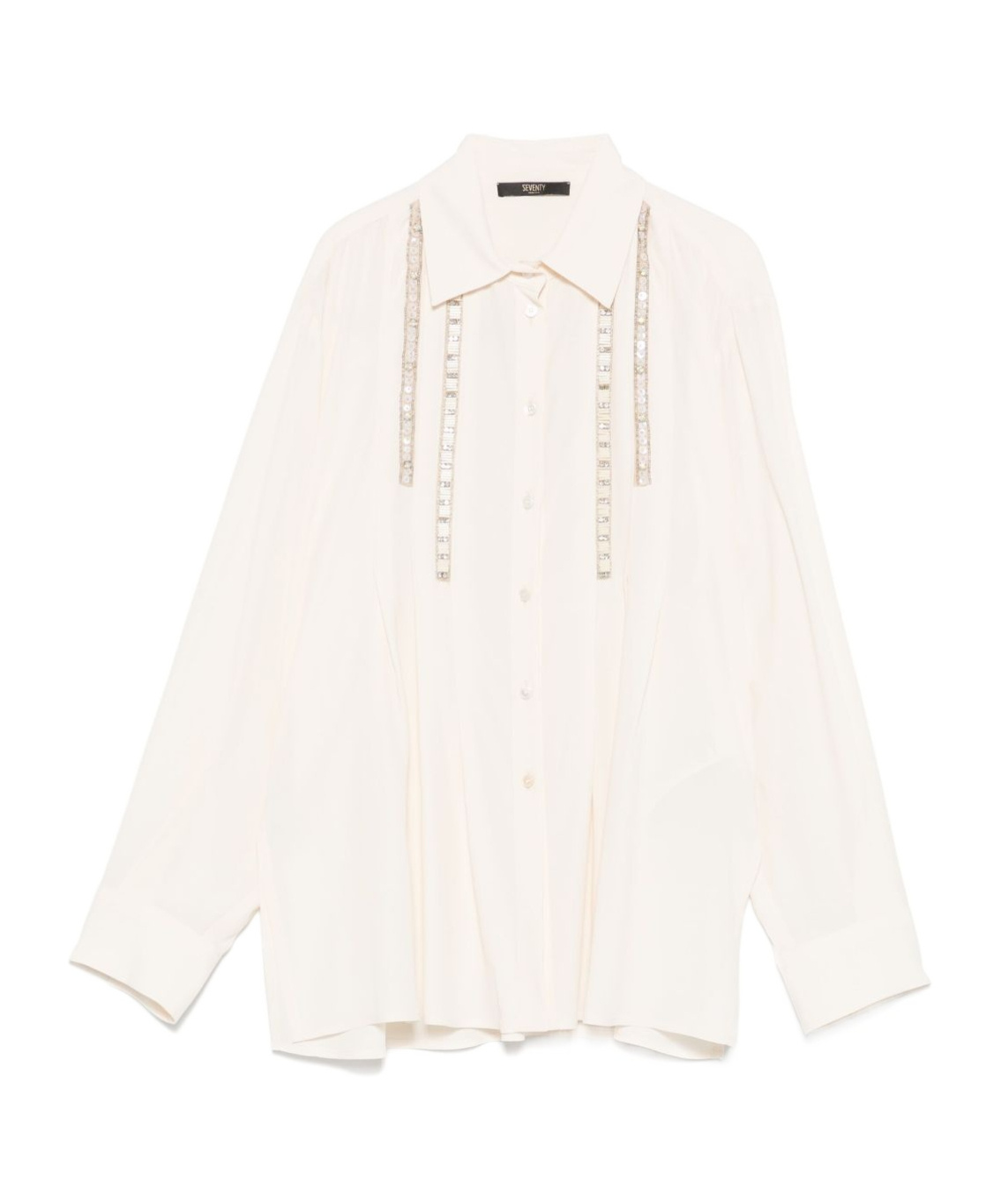 Seventy Beige Bead-embellished Shirt In White