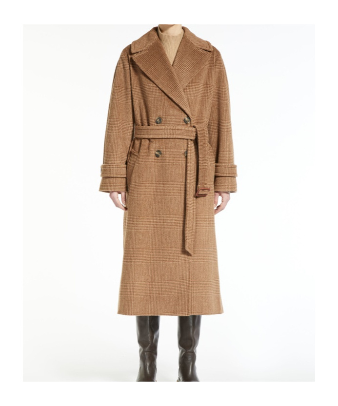 Weekend Max Mara Wool Alpaca Double Breasted Coat In Brown