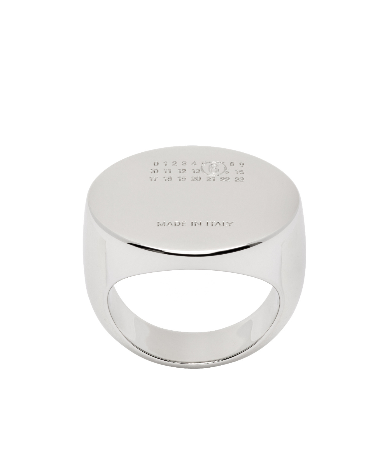 Mm6 Maison Margiela Numeric Oval Ring In Metallic
