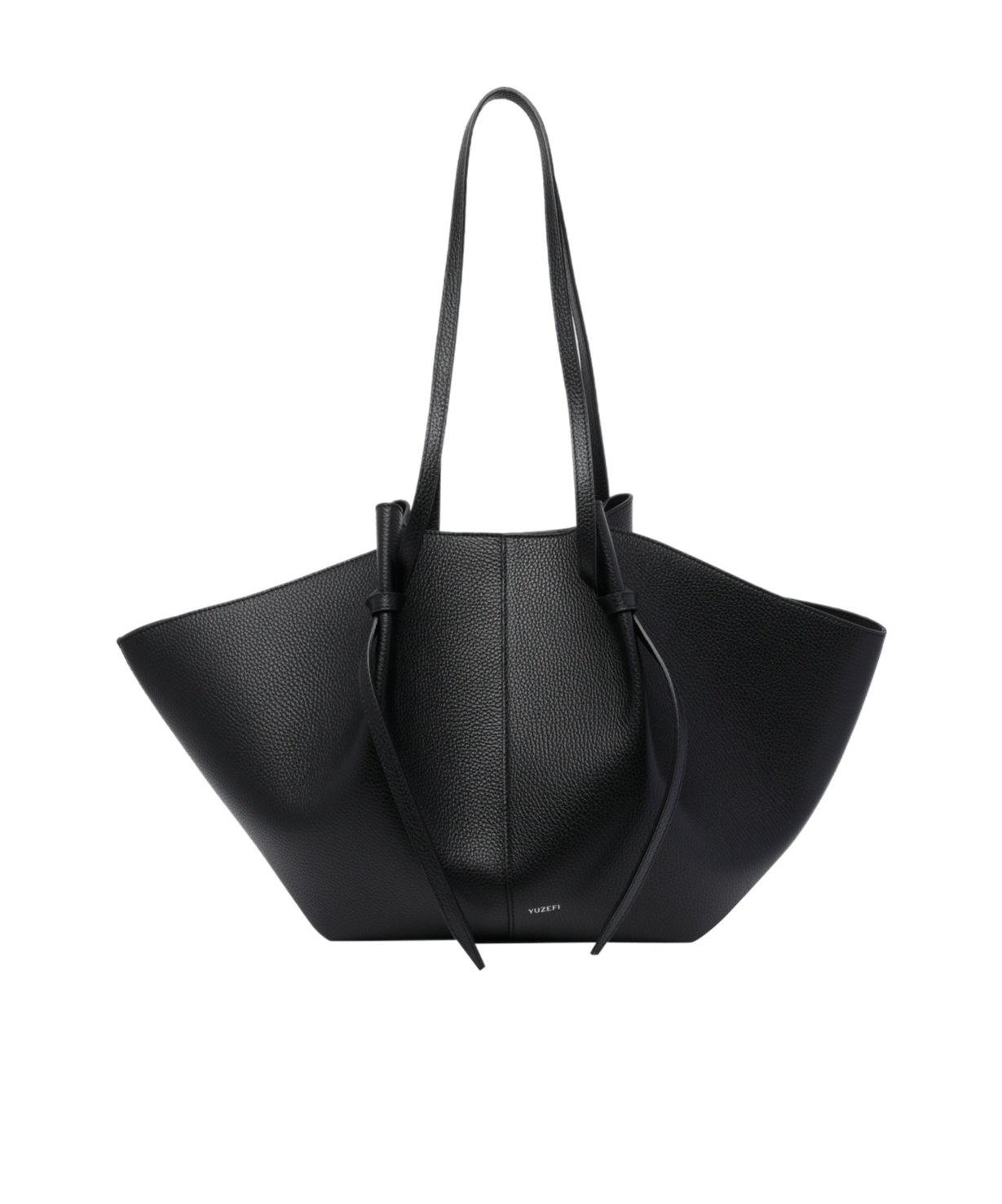 Yuzefi Large Mochi Pebble-grain Shoulder Bag In Black