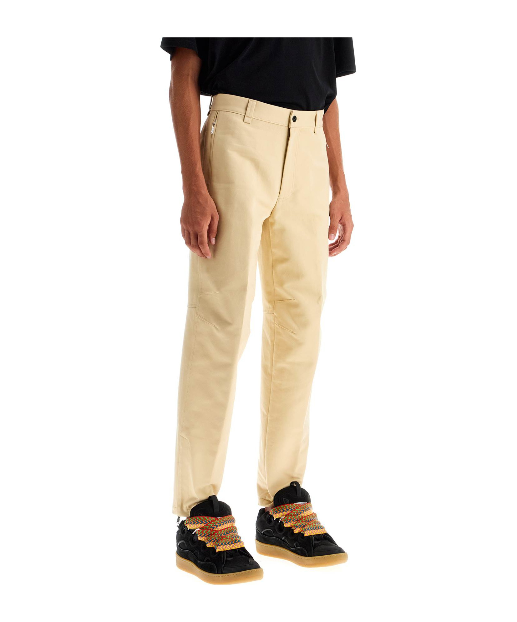 Shop Lanvin Belt-loop Casual Pants In Nude