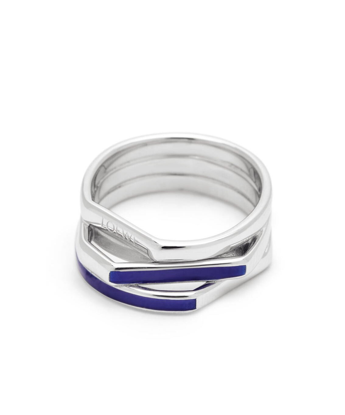 Loewe Stacked Ring In Sterling Silver And Enamel
