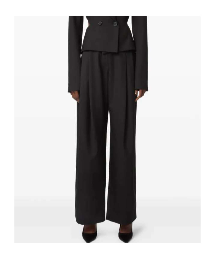 Nina Ricci Large Pants In Wool Gabardine In Black