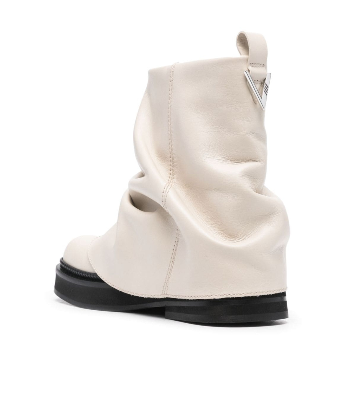 Attico Robin Leather Ankle Boots In White