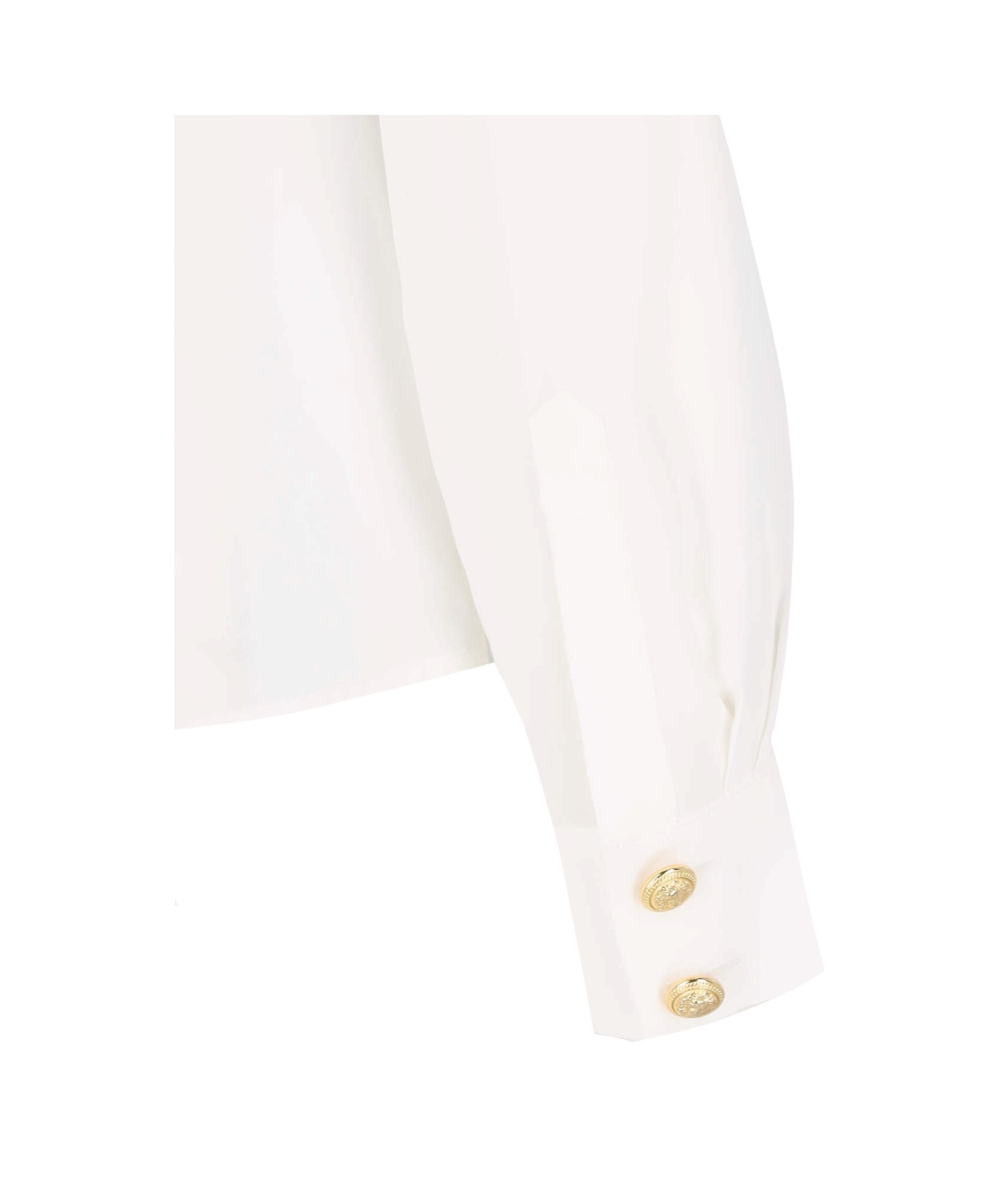 Balmain Button-embellished Silk Crepe De Chine Shirt In White