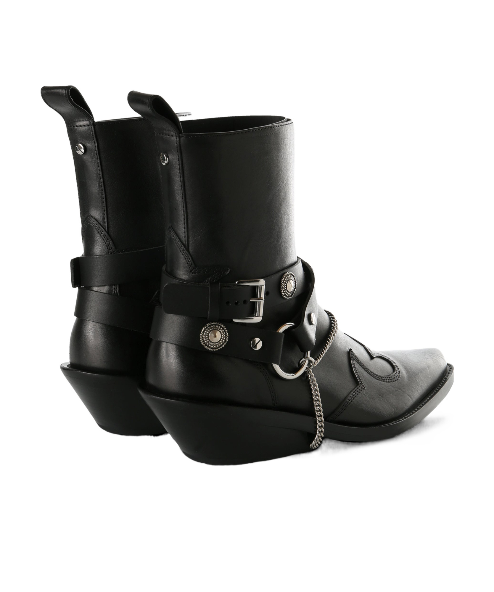 Ann Demeulemeester Ieva Santiags Ankle Boots In Black