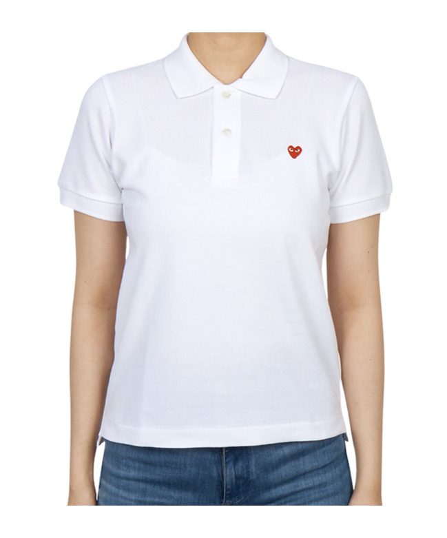 Comme Des Garçons Short-sleeved Polo Shirt In White