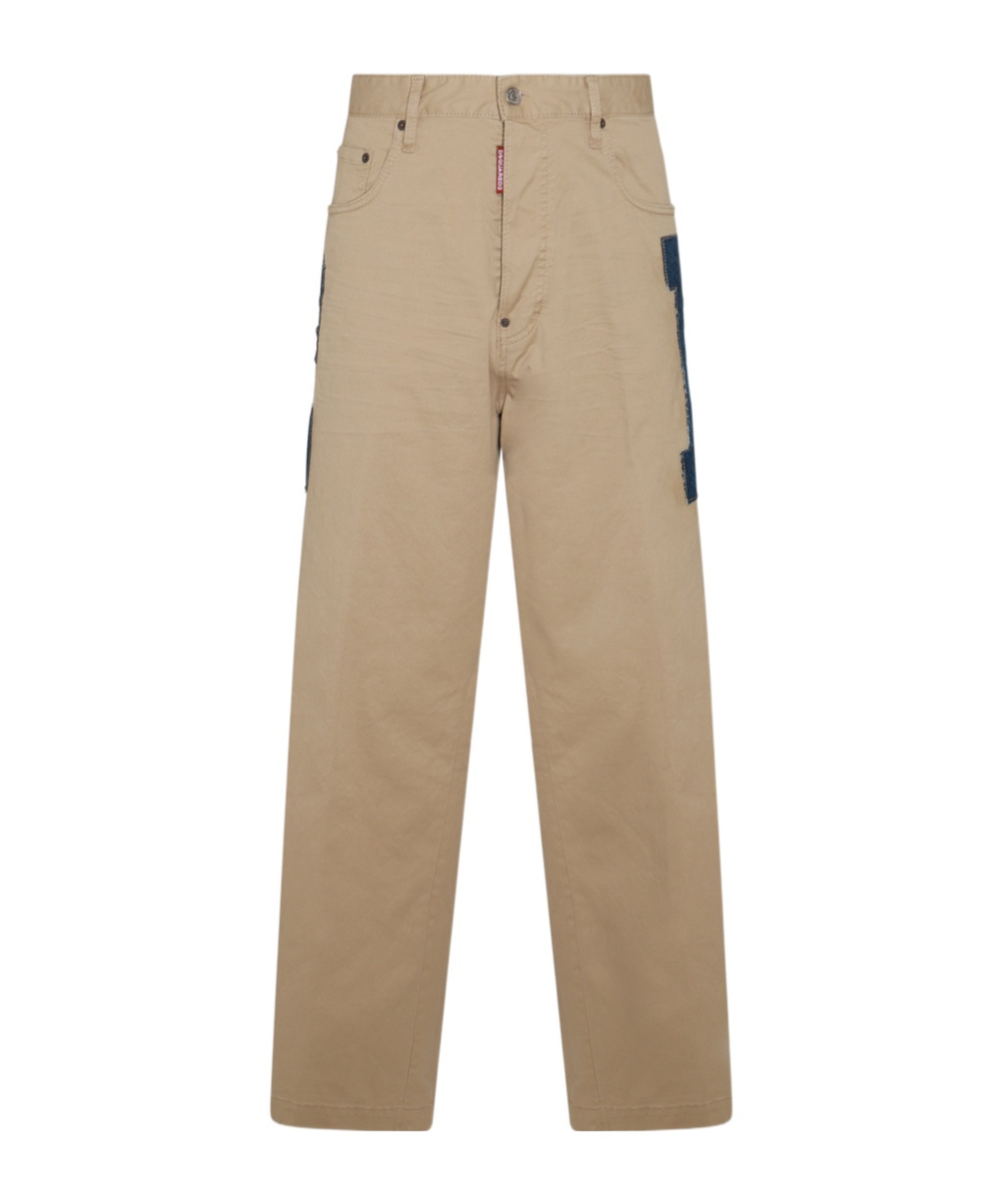 DSQUARED2 DSQUARED2 LOGO PATCH STRAIGHT-LEG TROUSERS