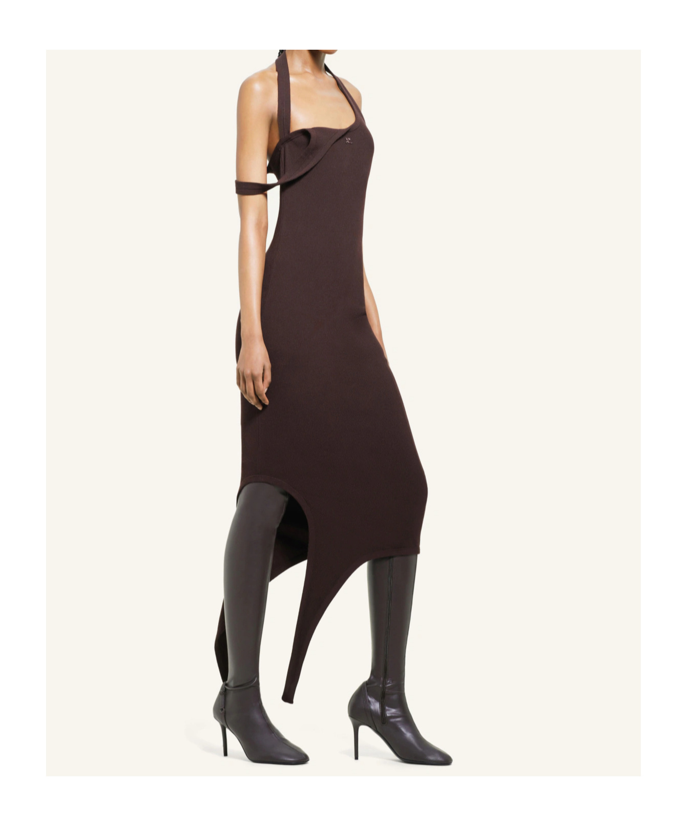 Courrèges Knit Dress In Brown