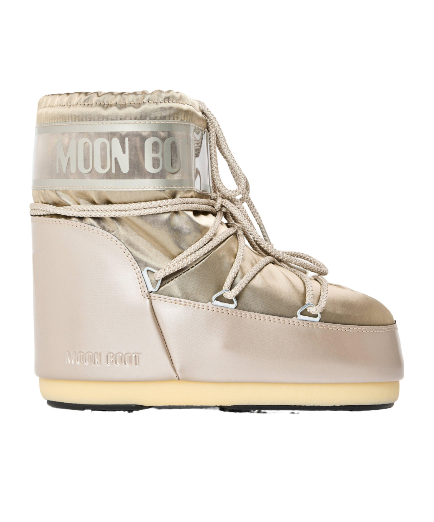Moon Boot Icon Low Glance Satin Boots In Nude