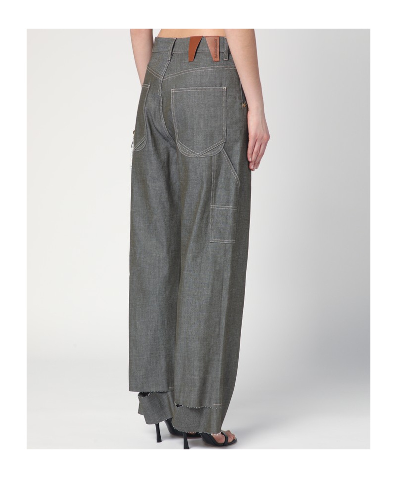 Darkpark Grey Cotton Lisa Trousers In Black