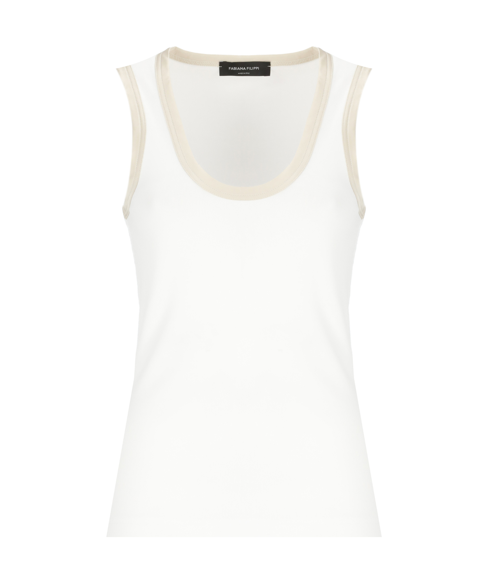 Fabiana Filippi White Top Featuring Bronze Lame Edges In White