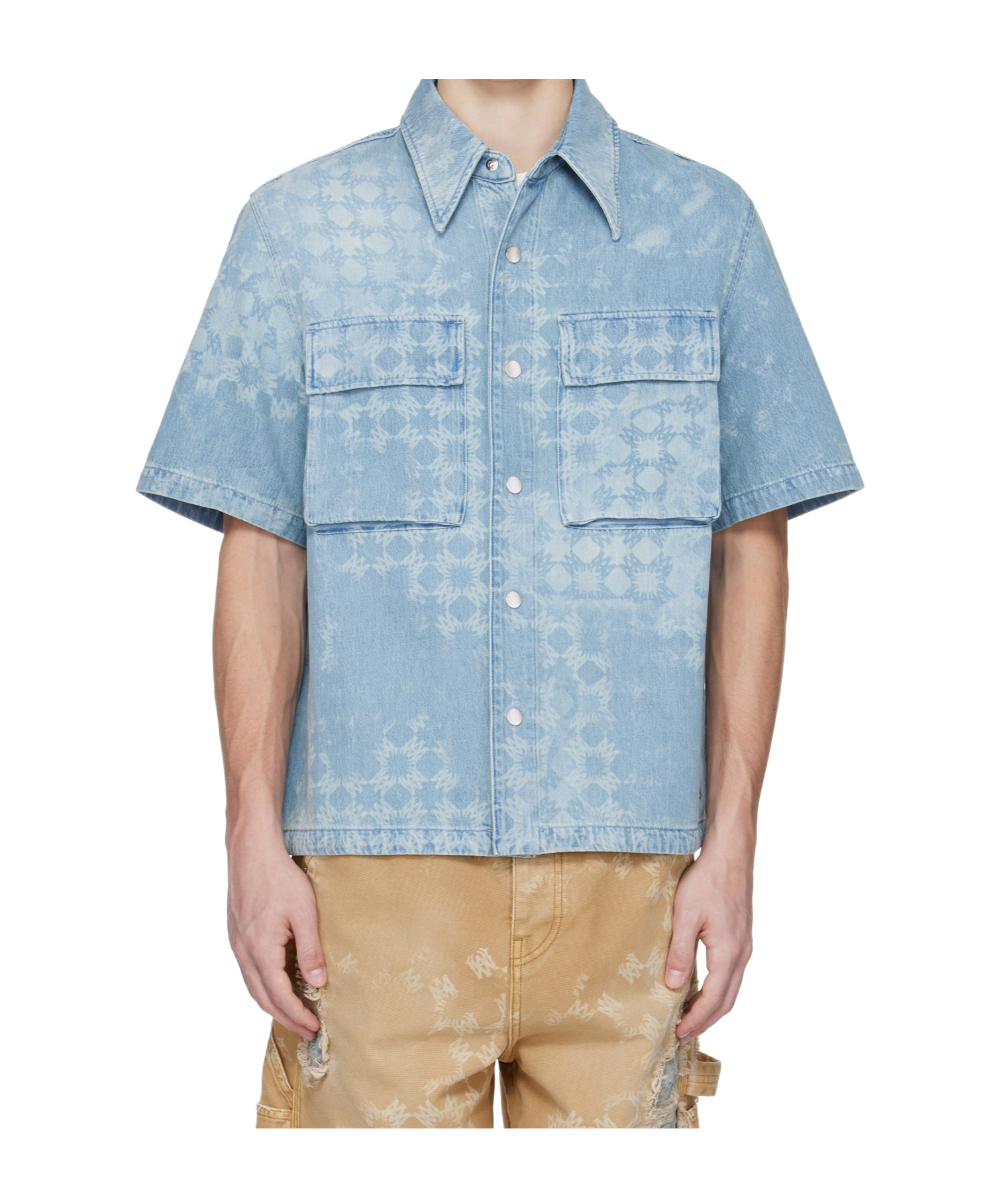 Amiri Ma Quad Denim Shirt In Blue