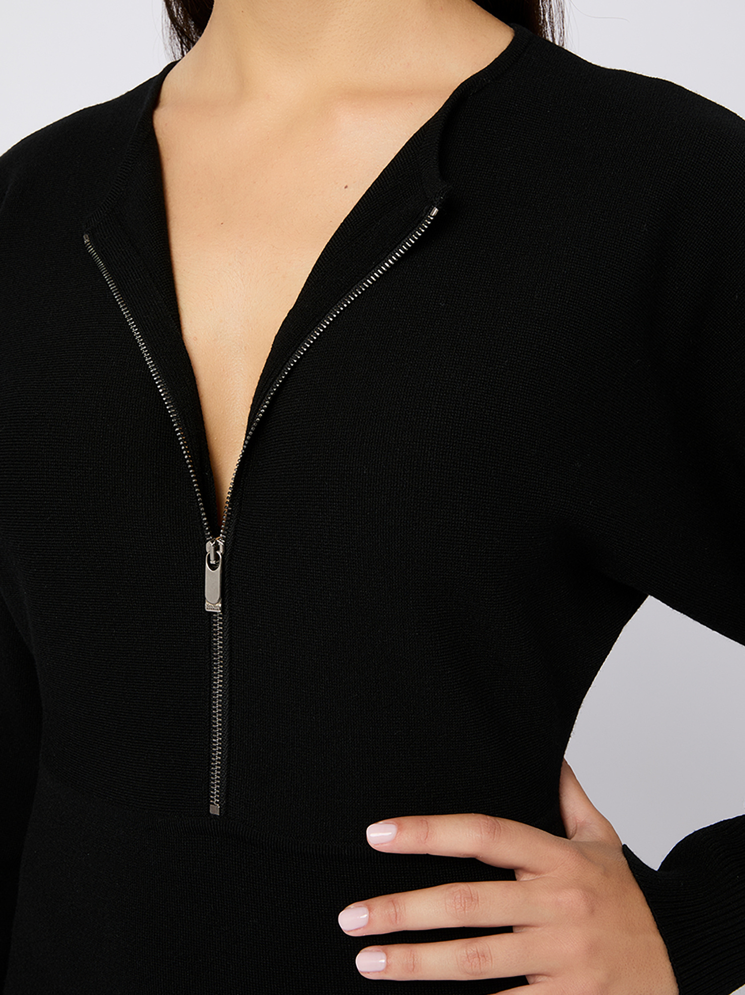 Max Mara Long-sleeved Dress In Black