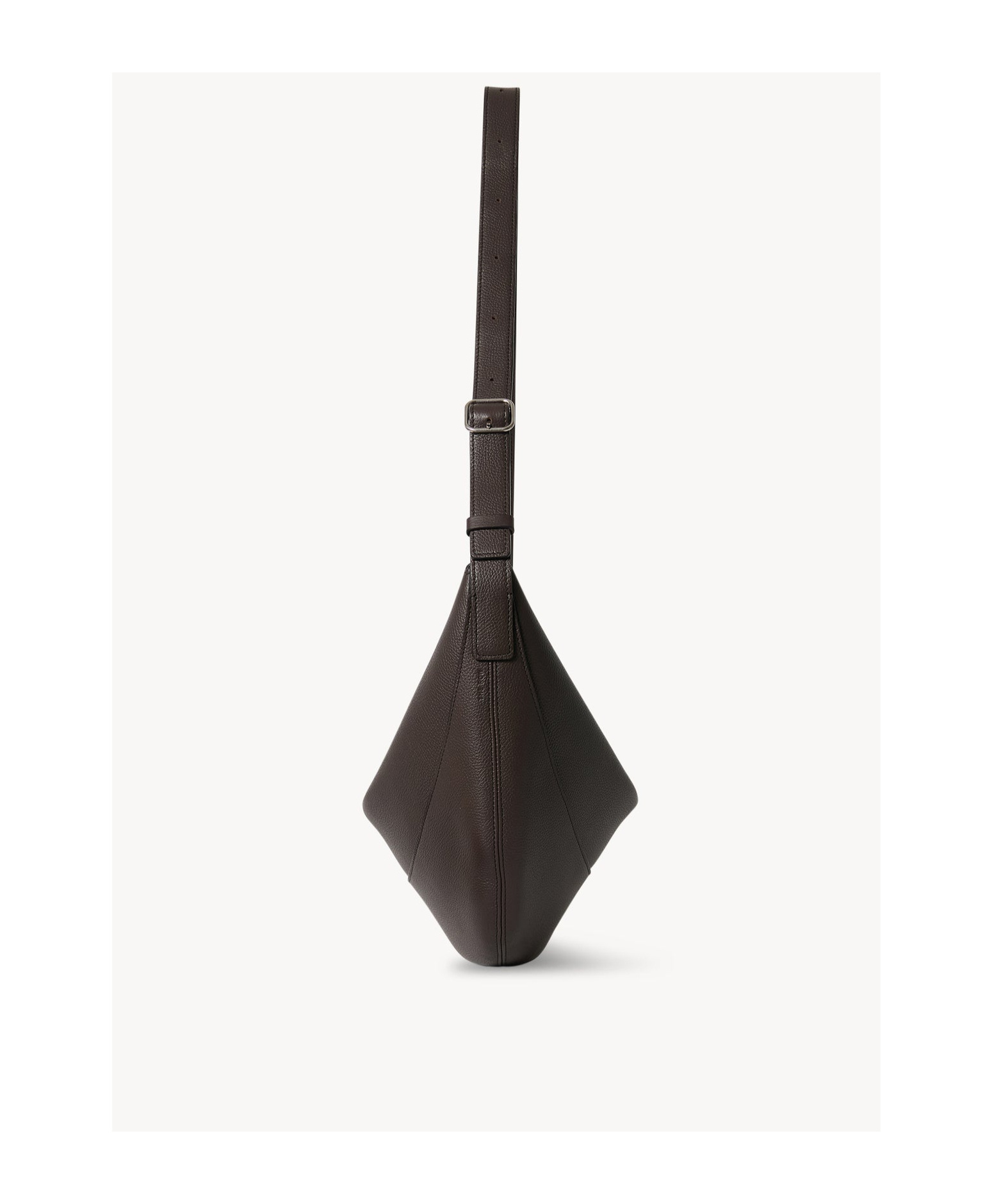 The Row Jouve Shoulder Bag In Grain Leather In Chestnut Brown