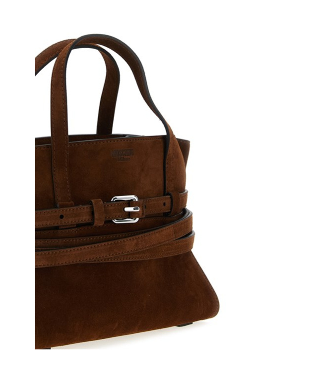 Moschino Small Handbag With Adjustable Strap And Buckle In Brown