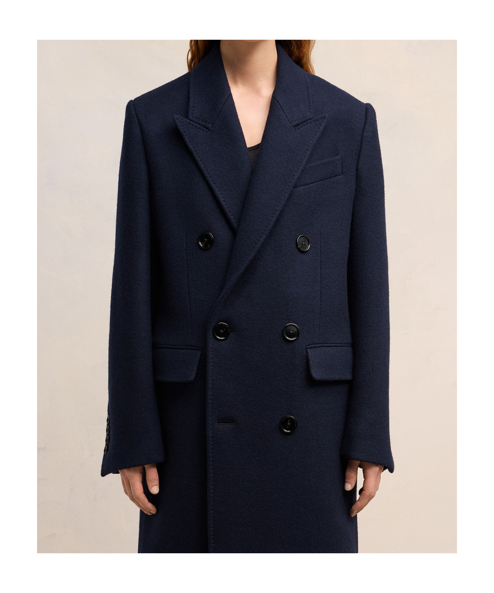 Ami Alexandre Mattiussi Double-breasted Wool Coat In Black