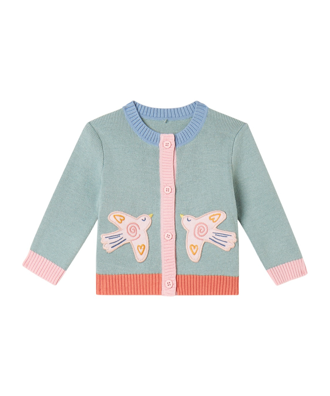 Stella Mccartney Kids' Long-sleeved Knitted Cardigan In Green